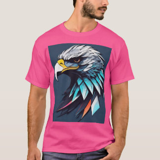 T-shirt rose gras avec graphisme d'aigle dynamique