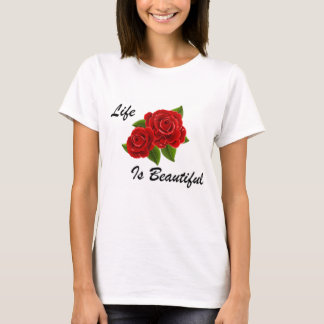 T-shirt Rose, inspirateur, blanc, rouge, imprimé, jolie, s
