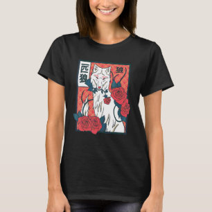 T-shirt Rose japonaise loup Japon fleur graphique