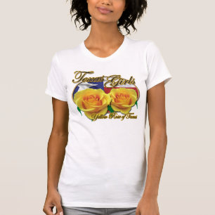 T-shirt Rose jaune de filles du Texas