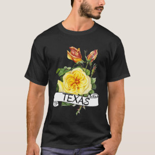 T-shirt Rose jaune du Texas Fleur État du Texas Jardin