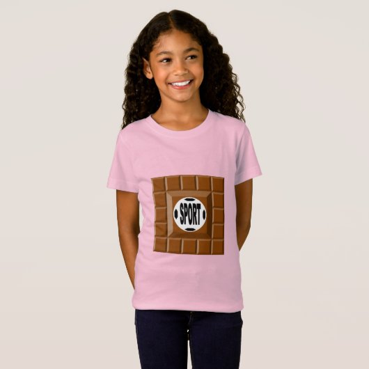 T-shirt rose jersey fin fille CHOCOLAT SPORT (Devant entier)