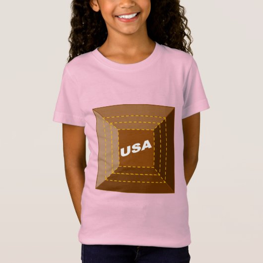 T-shirt rose jersey fin filles CHOCOLAT USA (Devant)