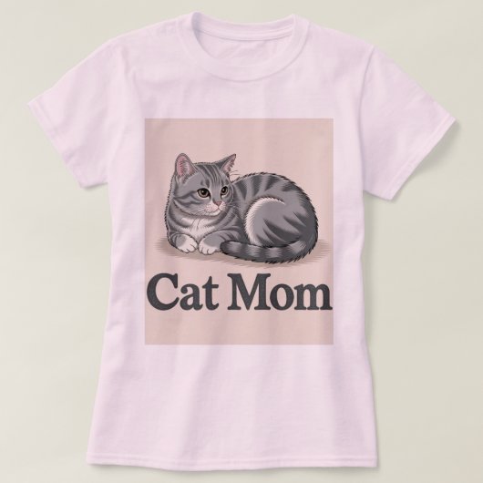 T-shirt rose maman chat (Design devant)