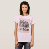 T-shirt rose maman chat (Devant entier)