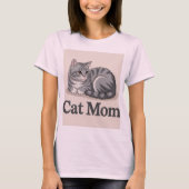 T-shirt rose maman chat (Devant)