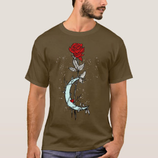 T-shirt Rose Moon Witch Goth Gothique Dark Arts
