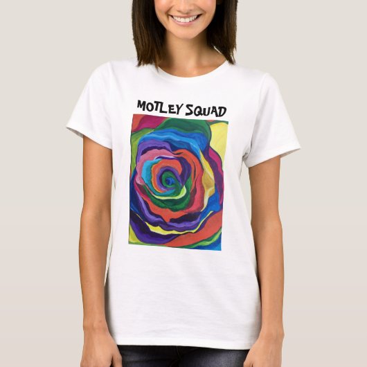 T-shirt Rose multicolore avec identité descriptive (Devant)
