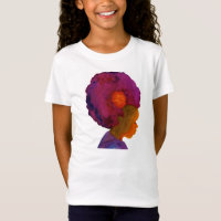 T-shirt rose multiculturel de filles de silhouette