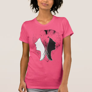 T-shirt Rose noir et blanc deux faces