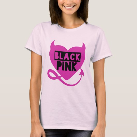 T-SHIRT rose noire (Devant)