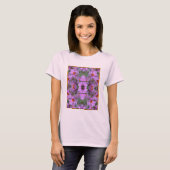 T-shirt Rose Nouvelle-Angleterre Aster Flowers Abstrait (Devant entier)