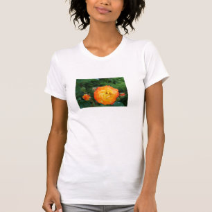 T-shirt Rose orange, blanc