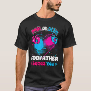 T-shirt Rose Ou Bleu Coeur Parrain Vous Aime Douche Gend