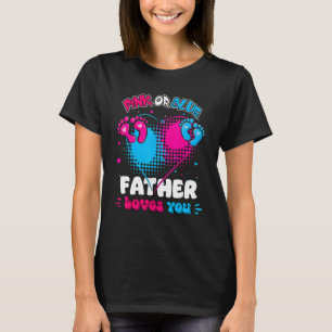T-shirt Rose Ou Bleu Coeur Père Vous Aime Douche Genre