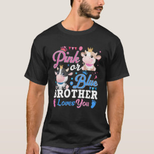 T-shirt Rose Ou Bleu Frère Aime Votre Vache Bébé Genre Re