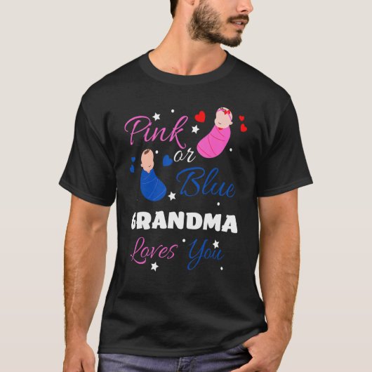 T-shirt Rose ou bleu Genre Révéler grand-mère Granny Fami (Devant)