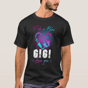 T-shirt Rose Ou Bleu Gigi Vous Aime Bébé Genre Reveal Par