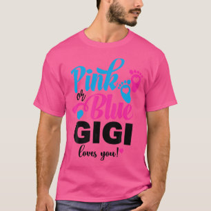 T-shirt Rose Ou Bleu Gigi Vous Aime Genre Révéler Bébé Ann