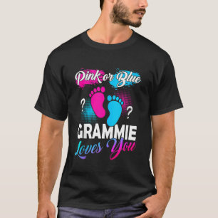 T-shirt Rose Ou Bleu Grammie Vous Aime Bébé Genre Révélati