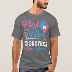 T-shirt Rose Ou Bleu Grand Frère Vous Aime Genre Révéler B