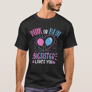 T-shirt Rose Ou Bleu Grande Soeur Vous Aime Bébé Genre Rév