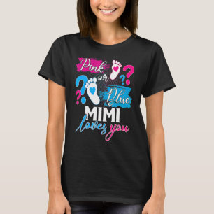 T-shirt Rose Ou Bleu Mimi Vous Aime Bébé Genre Reveal Par
