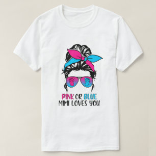 T-shirt Rose Ou Bleu Mimi Vous Aime Genre Révéler Cheveu