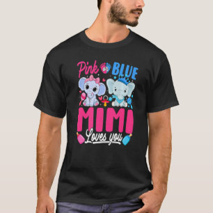 T-shirt Rose Ou Bleu Mimi Vous Aime Genre Révéler Éléphant