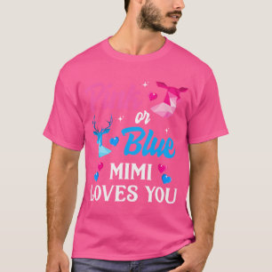 T-shirt Rose Ou Bleu Mimi Vous Aime Genre Révéler Famille