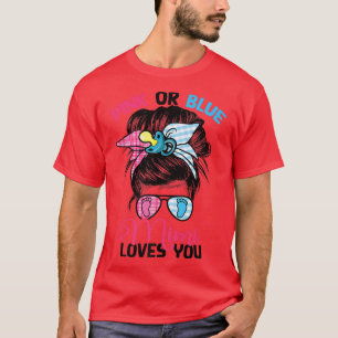 T-shirt Rose ou bleu Mimi vous aime Messy Bun Genre Revea