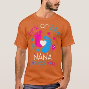 T-shirt Rose Ou Bleu Nana Vous Aime Bébé Genre Révéler Pa