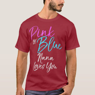 T-shirt Rose ou Bleu Nana vous aime Chemise Grand-mère Gen