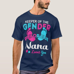 T-shirt Rose ou Bleu Nana vous aime Genre Révéler grand-mè