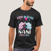 T-shirt Rose Ou Bleu Nani Vous Aime Genre Révéler Éléphant (Devant)