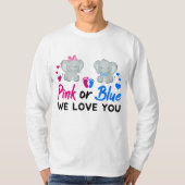 T-shirt Rose ou bleu Nous t'aimons Maman Papa Bébé Genre R (Devant)