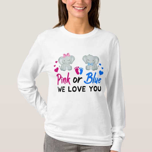 T-shirt Rose ou bleu Nous t'aimons Maman Papa Bébé Genre R (Devant)