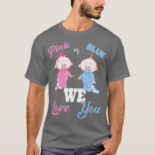 T-shirt Rose Ou Bleu Nous Vous Aimons Baby shower Gendr Mi