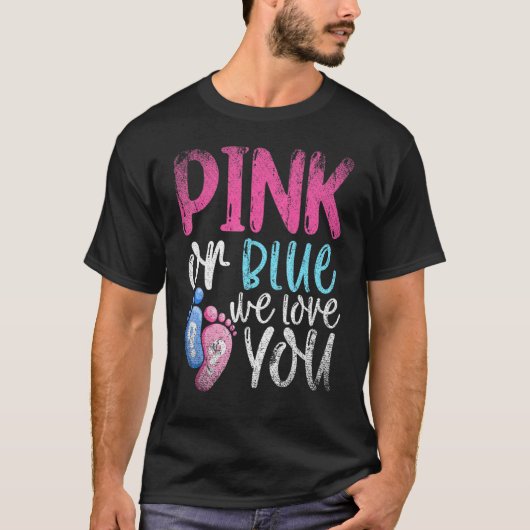 T-shirt Rose Ou Bleu Nous Vous Aimons Bébé Fête Parents Ge (Devant)