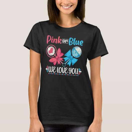 T-shirt Rose Ou Bleu Nous Vous Aimons Bébé Futurs Parents  (Devant)