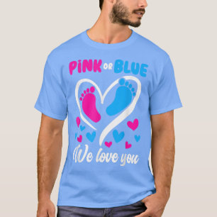 T-shirt Rose Ou Bleu Nous Vous Aimons Genre Révéler Bébé