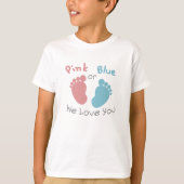T-shirt Rose ou bleu nous vous aimons que le genre (Devant)