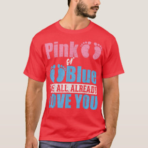 T-shirt Rose Ou Bleu Nous Vous Aimons Tous Déjà Bébé Genre