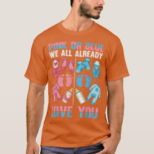 T-shirt Rose Ou Bleu Nous Vous Aimons Tous Déjà Bébé Genre
