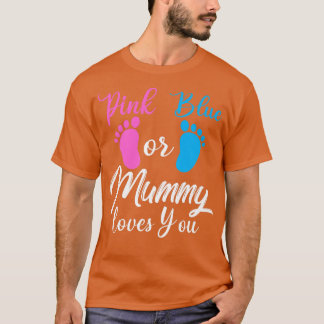T-shirt Rose Ou Bleu Sexe Révéler T Enceinte Mummy Loves