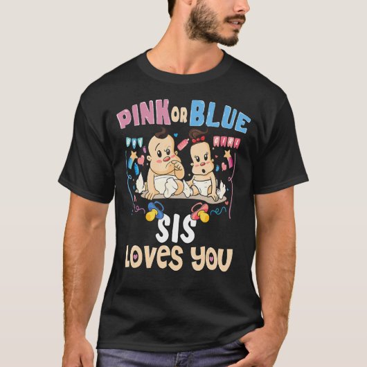 T-shirt Rose ou Bleu Sis vous aime mieux Soeur jamais Big (Devant)