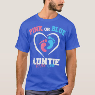T-shirt Rose Ou Bleu Tante Aime Votre Bébé Genre Révéler P