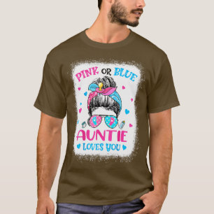 T-shirt Rose Ou Bleu Tante Vous Aime Genre Révéler Mal
