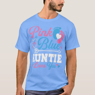 T-shirt Rose Ou Bleu Tante Vous Aime Mignonne Genre Révéle