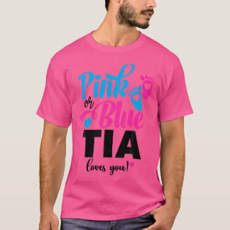 T-shirt Rose Ou Bleu Tia Vous Aime Genre Révéler Bébé Anno